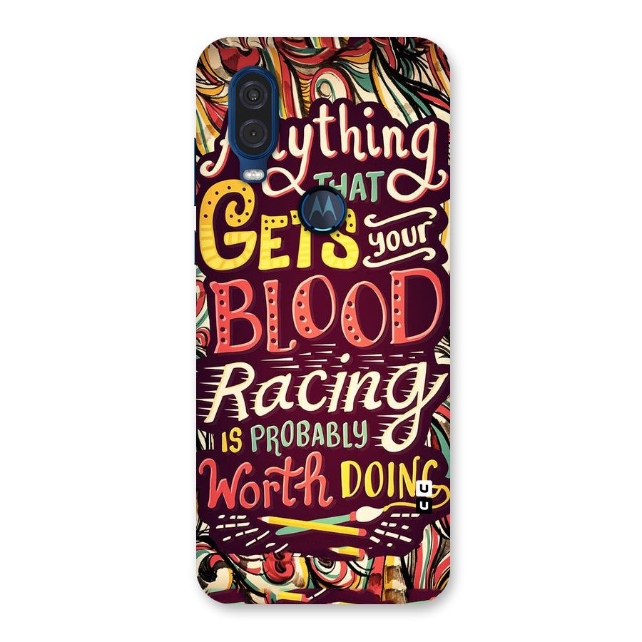Blood Racing Back Case for Motorola One Vision