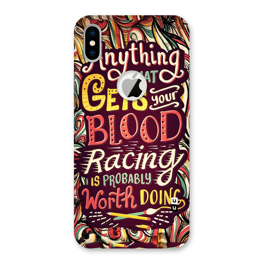 Blood Racing Back Case for iPhone X Logo Cut