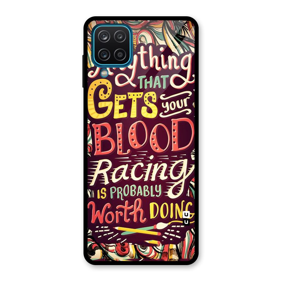 Blood Racing Glass Back Case for Galaxy A12