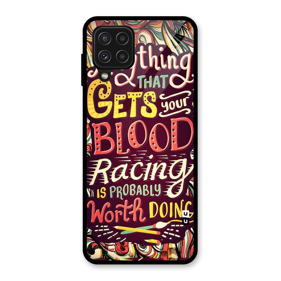 Blood Racing Glass Back Case for Galaxy A22 4G
