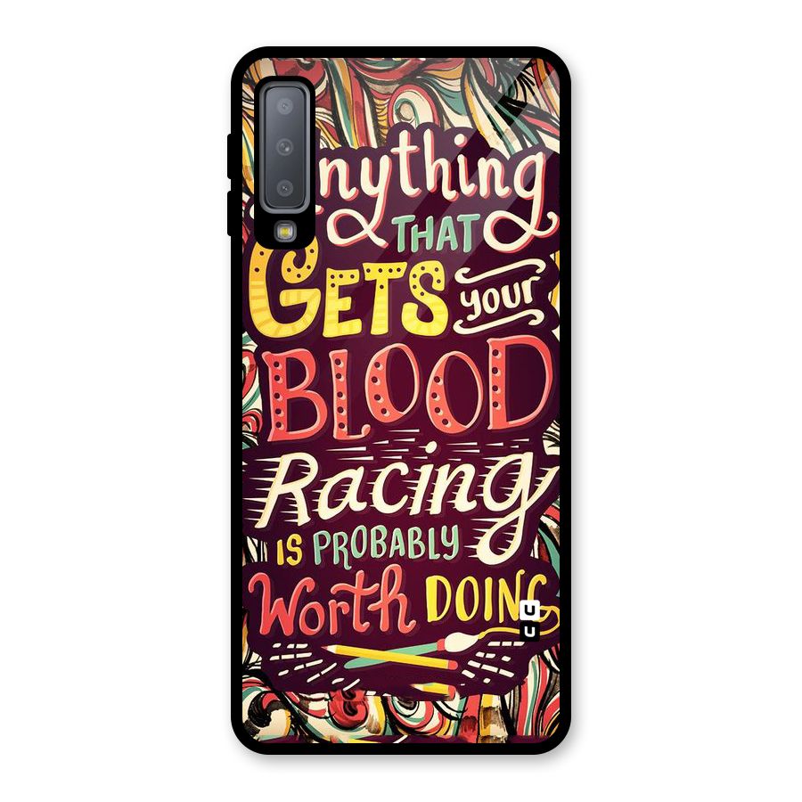 Blood Racing Glass Back Case for Galaxy A7 (2018)