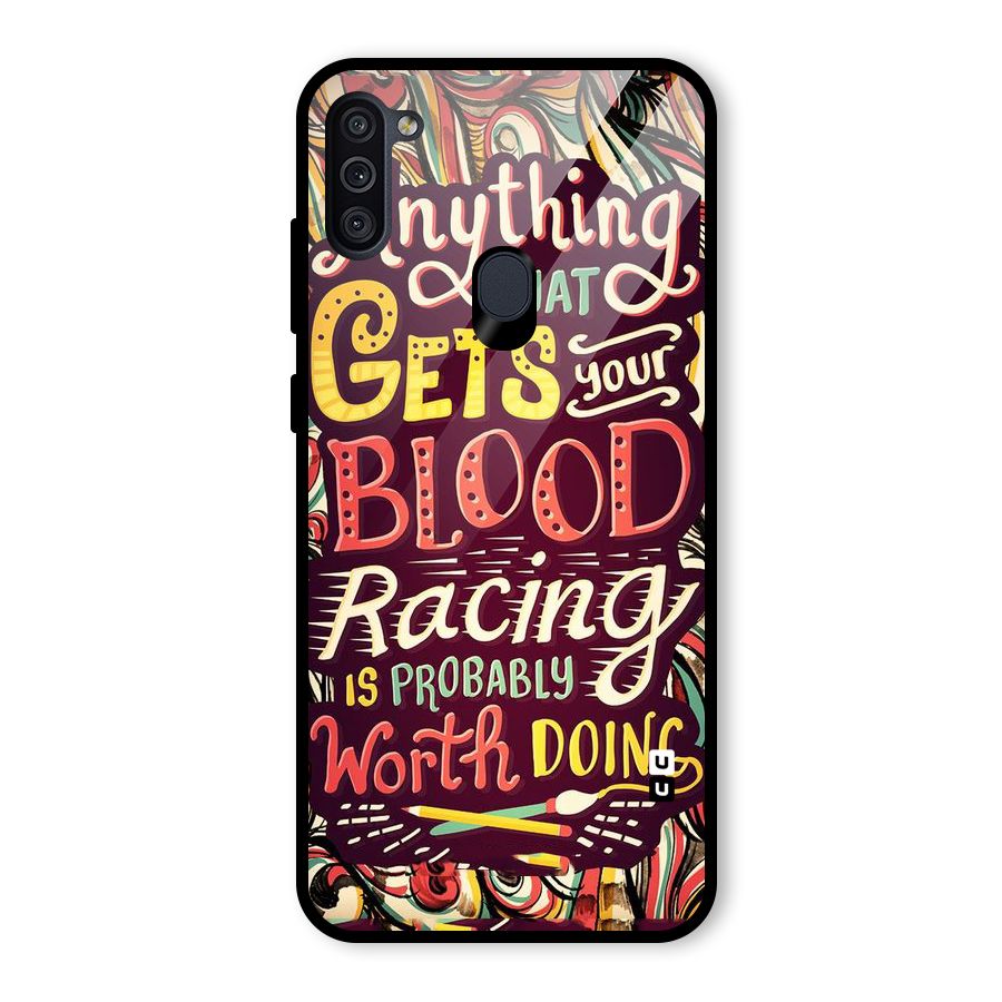 Blood Racing Glass Back Case for Galaxy M11