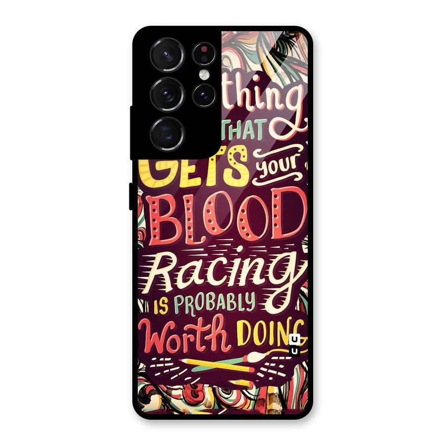 Blood Racing Glass Back Case for Galaxy S21 Ultra 5G