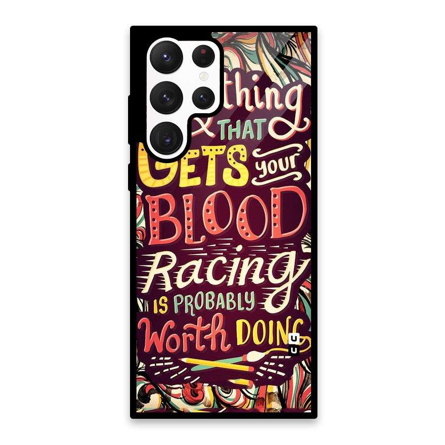 Blood Racing Glass Back Case for Galaxy S22 Ultra 5G
