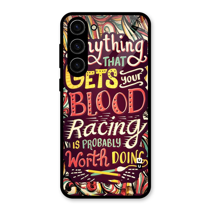 Blood Racing Glass Back Case for Galaxy S23 Plus