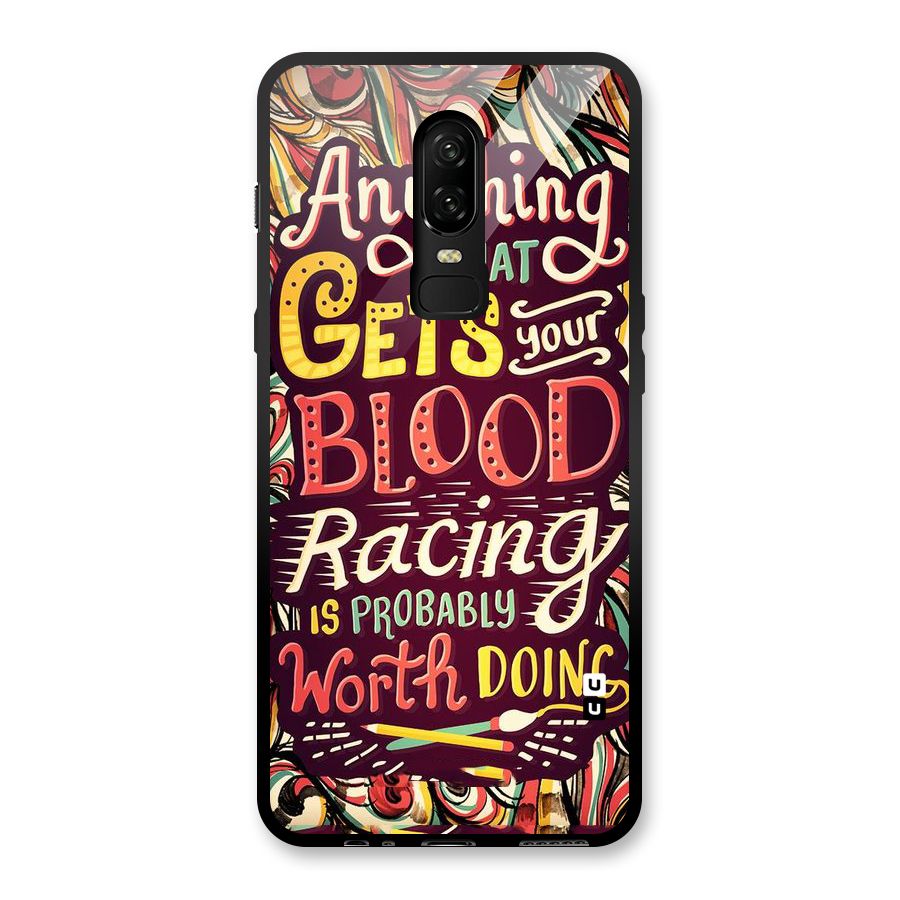 Blood Racing Glass Back Case for OnePlus 6