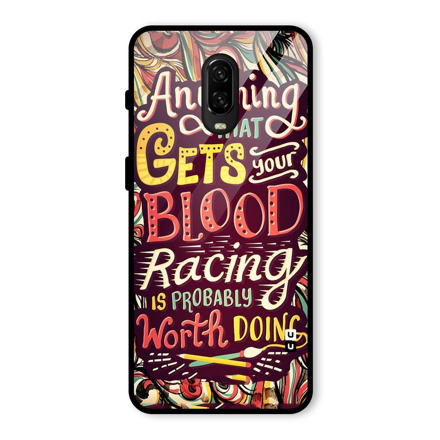 Blood Racing Glass Back Case for OnePlus 6T