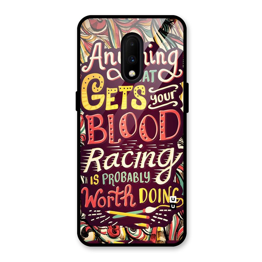 Blood Racing Glass Back Case for OnePlus 7