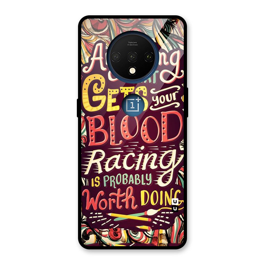 Blood Racing Glass Back Case for OnePlus 7T