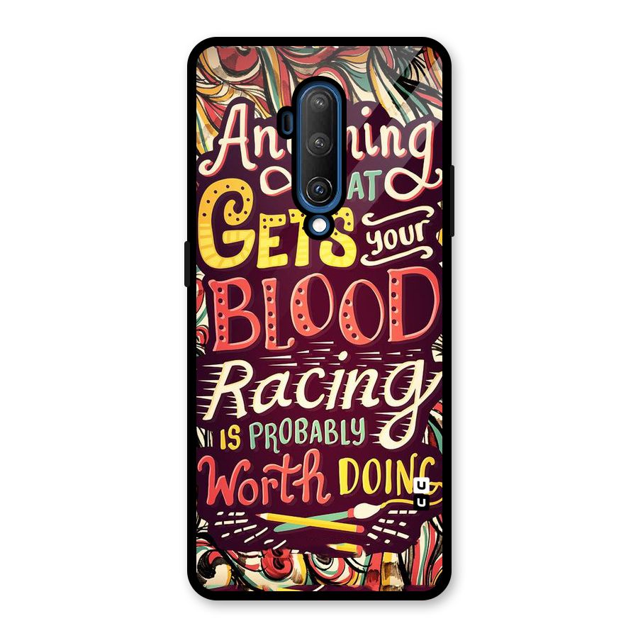 Blood Racing Glass Back Case for OnePlus 7T Pro