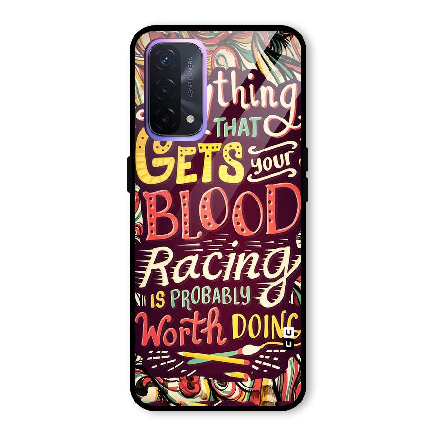 Blood Racing Glass Back Case for Oppo A74 5G