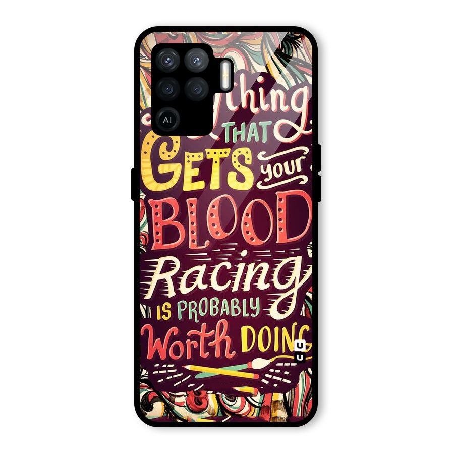 Blood Racing Glass Back Case for Oppo F19 Pro
