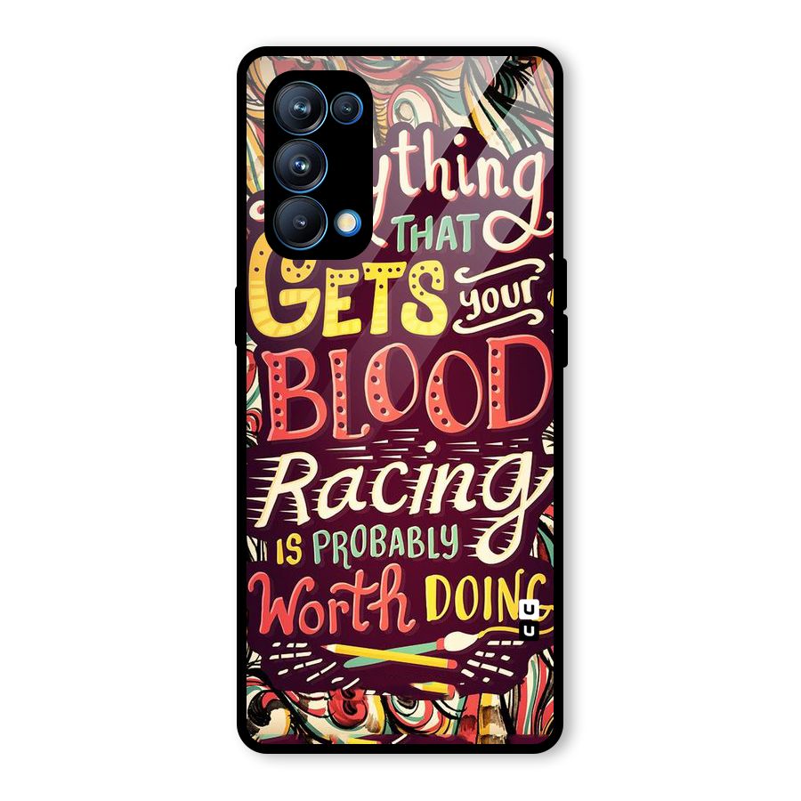 Blood Racing Glass Back Case for Oppo Reno5 Pro 5G