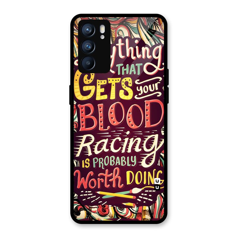 Blood Racing Glass Back Case for Oppo Reno6 5G