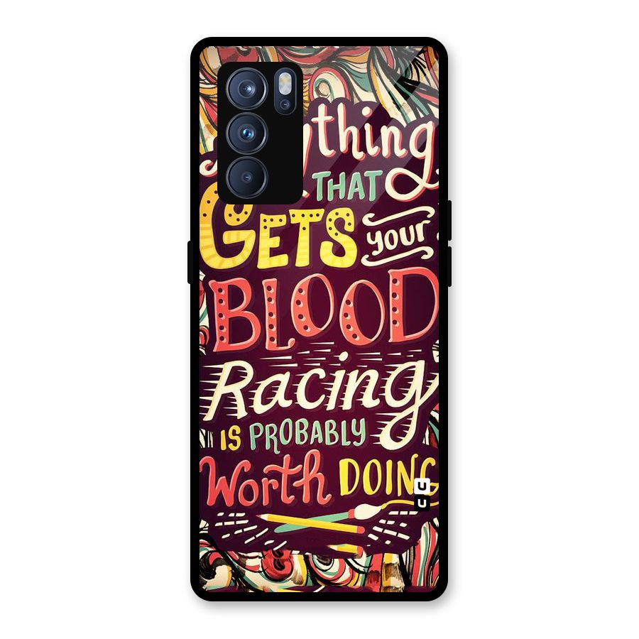 Blood Racing Glass Back Case for Oppo Reno6 Pro 5G