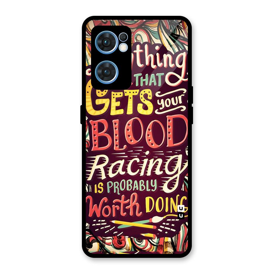 Blood Racing Glass Back Case for Oppo Reno7 5G