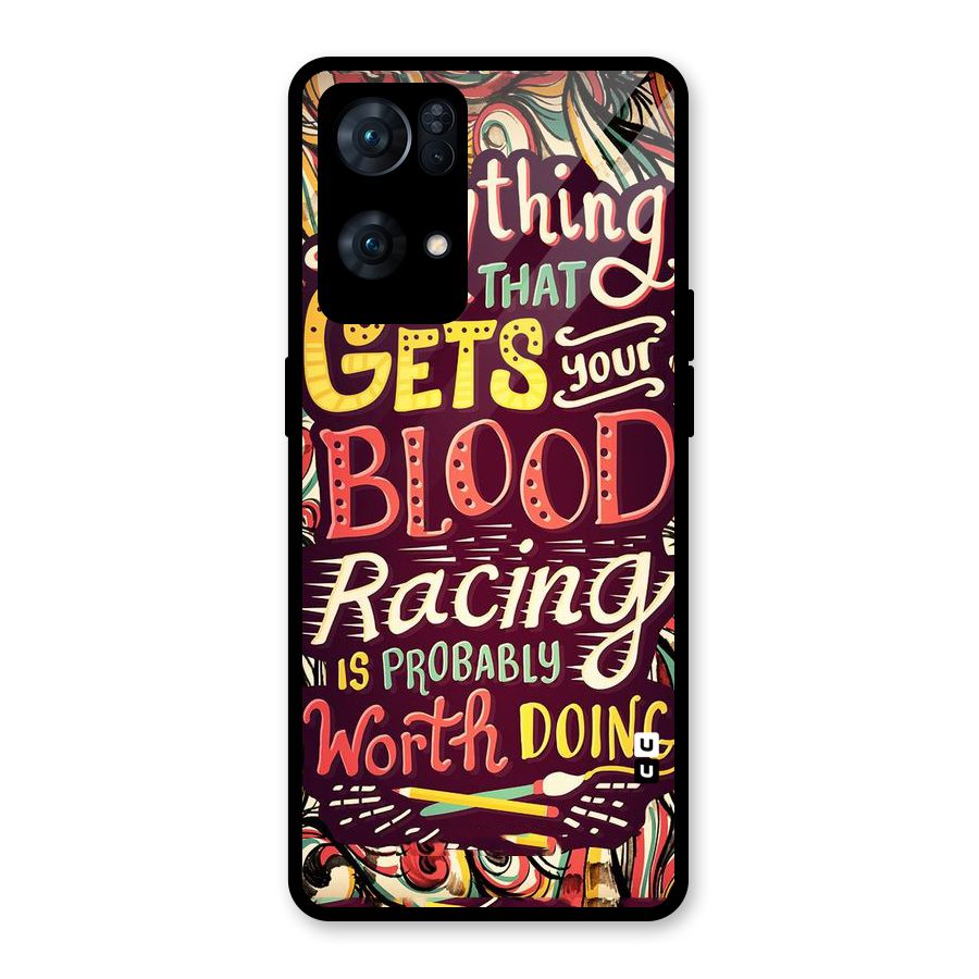 Blood Racing Glass Back Case for Oppo Reno7 Pro 5G