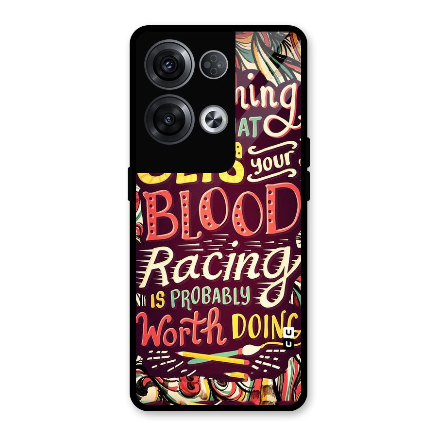 Blood Racing Glass Back Case for Oppo Reno8 Pro 5G
