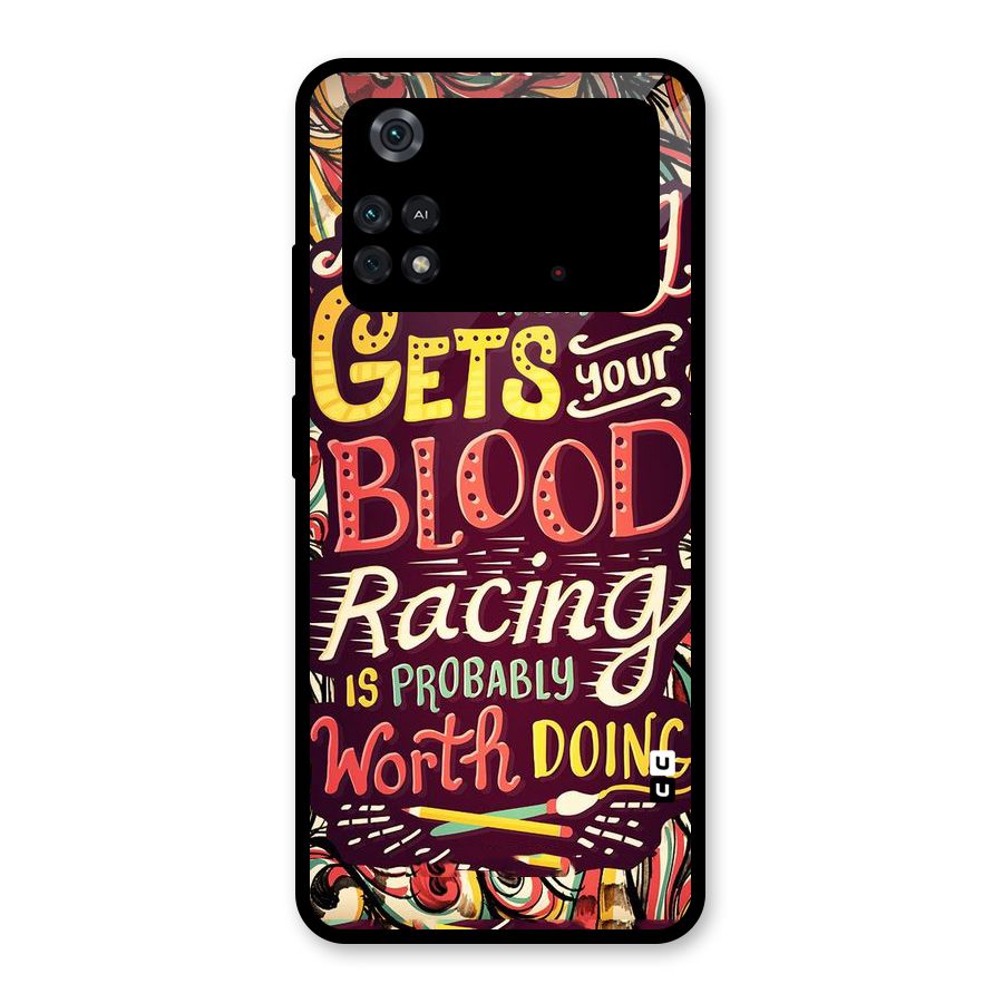 Blood Racing Glass Back Case for Poco M4 Pro 4G