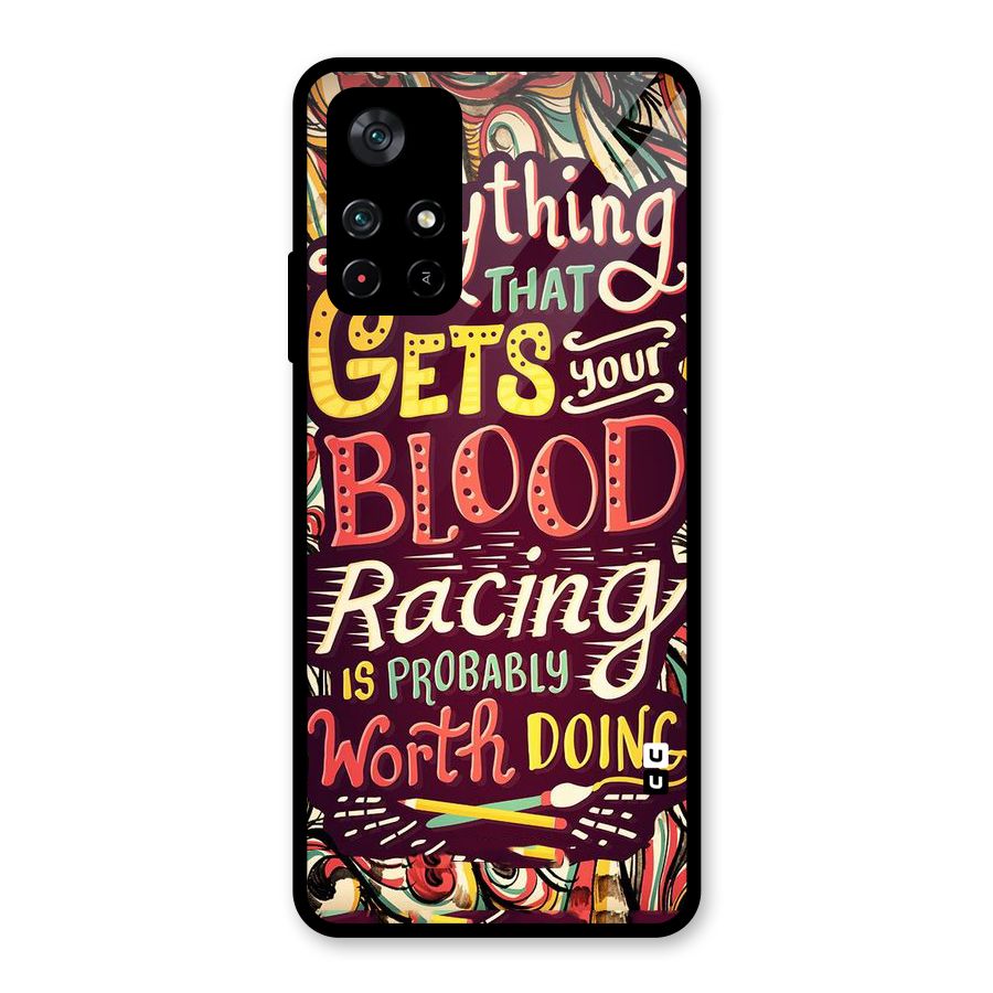 Blood Racing Glass Back Case for Poco M4 Pro 5G