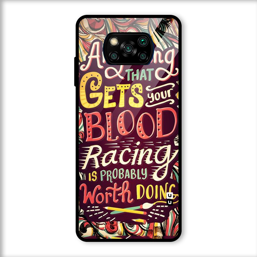 Blood Racing Glass Back Case for Poco X3