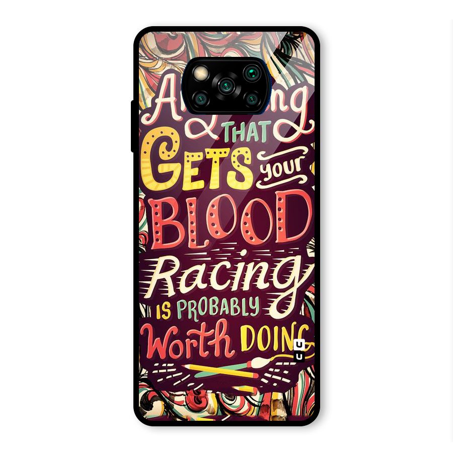 Blood Racing Glass Back Case for Poco X3 Pro