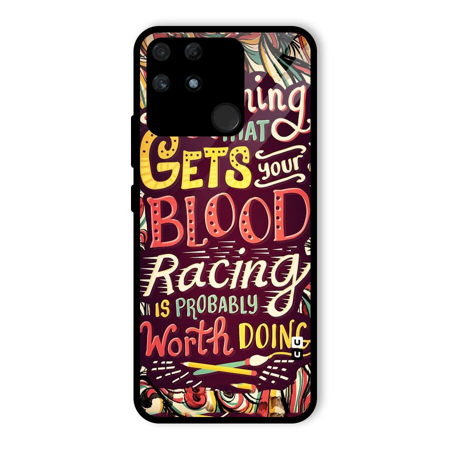 Blood Racing Glass Back Case for Realme Narzo 50A