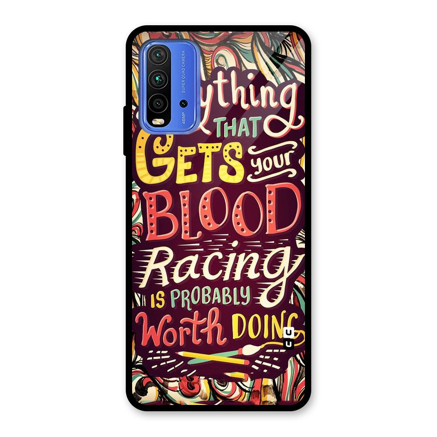 Blood Racing Glass Back Case for Redmi 9 Power