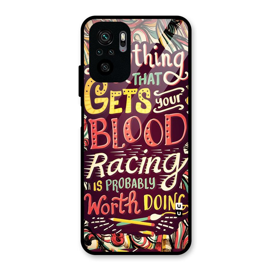 Blood Racing Glass Back Case for Redmi Note 10S