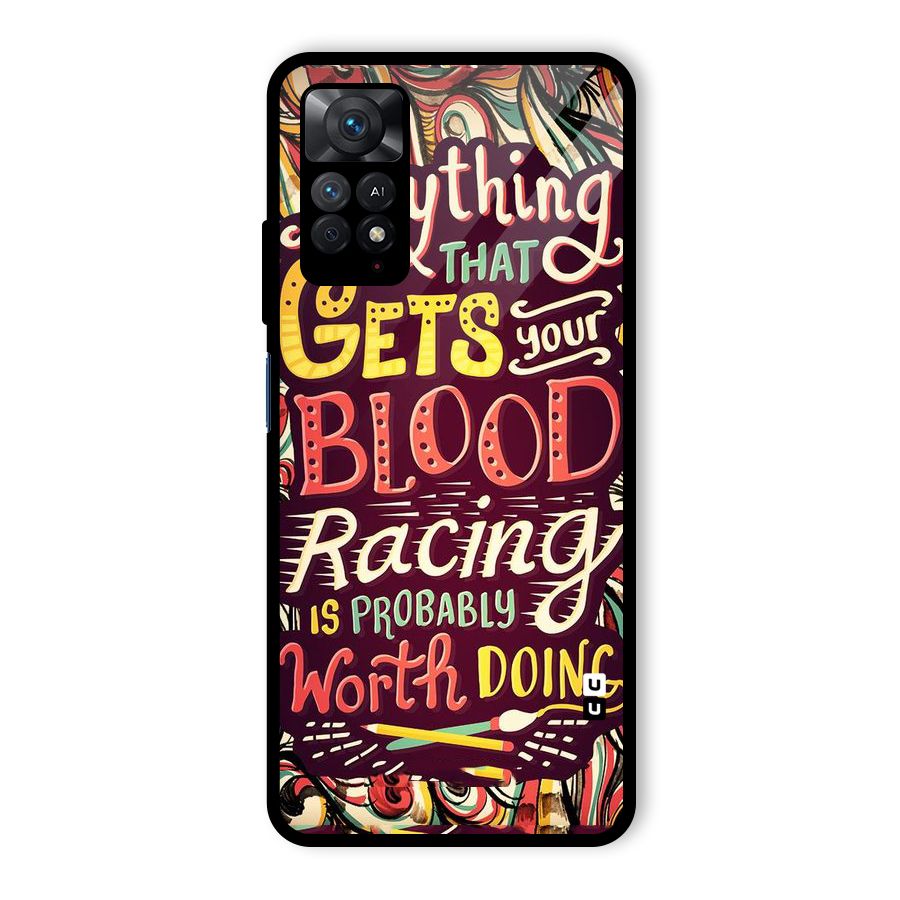 Blood Racing Glass Back Case for Redmi Note 11 Pro