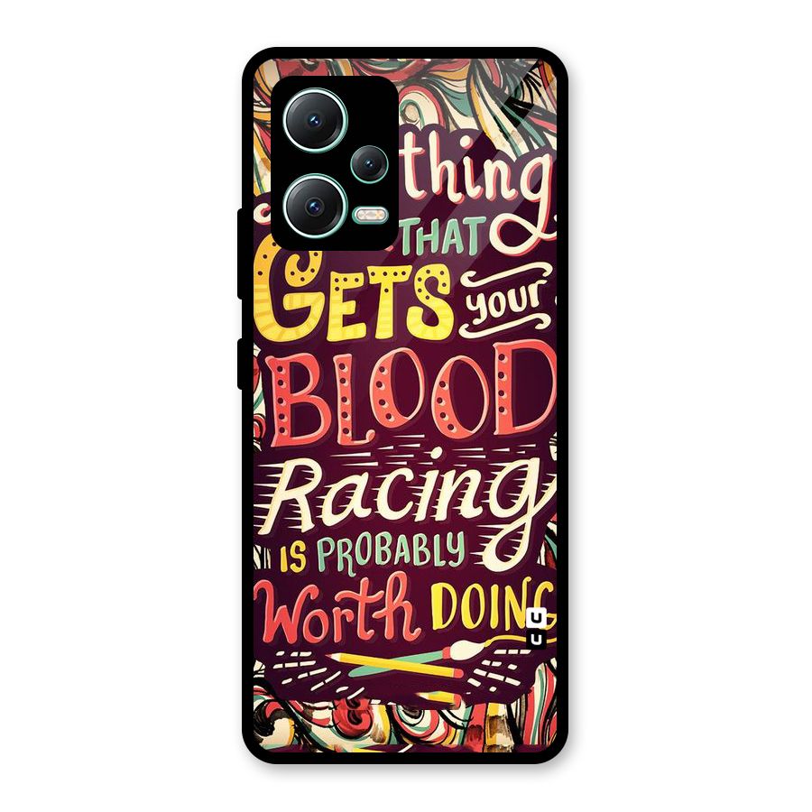 Blood Racing Glass Back Case for Redmi Note 12 5G
