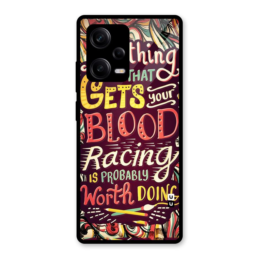 Blood Racing Glass Back Case for Redmi Note 12 Pro