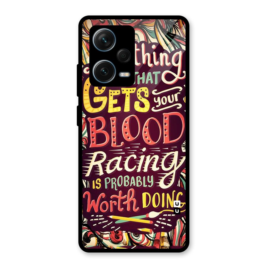 Blood Racing Glass Back Case for Redmi Note 12 Pro Plus 5G