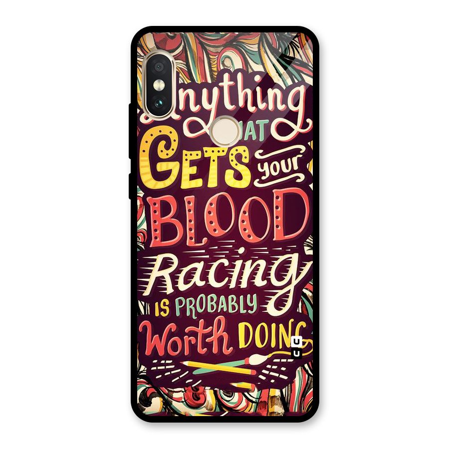 Blood Racing Glass Back Case for Redmi Note 5 Pro