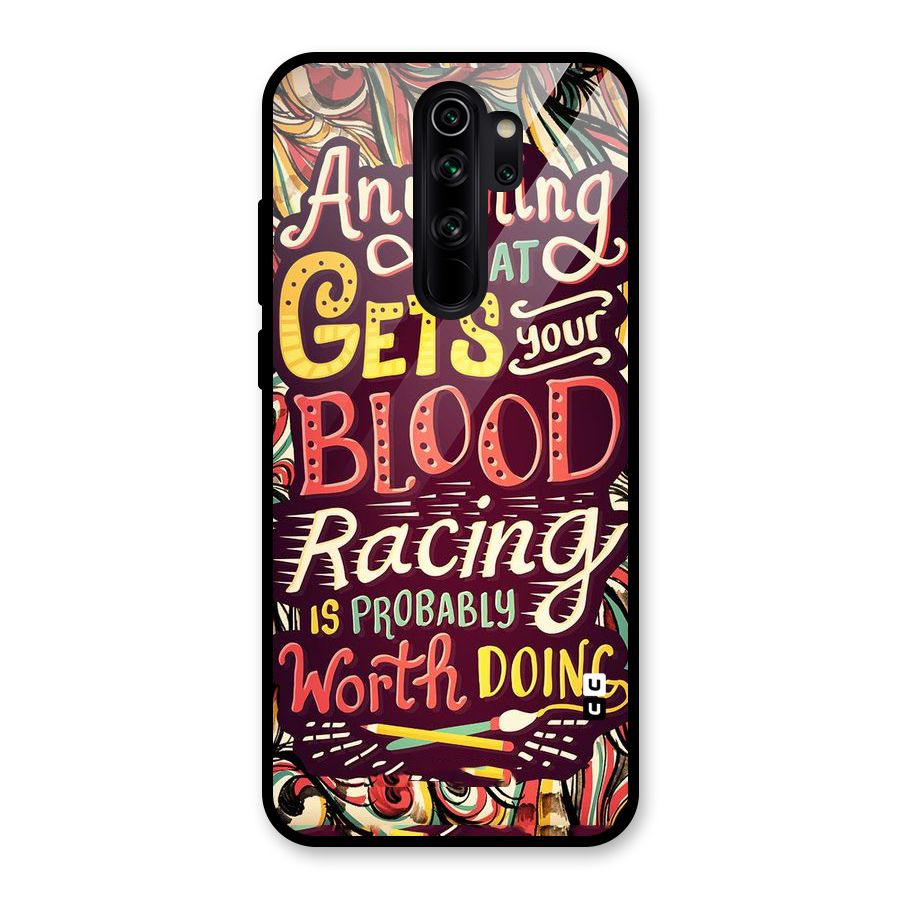 Blood Racing Glass Back Case for Redmi Note 8 Pro