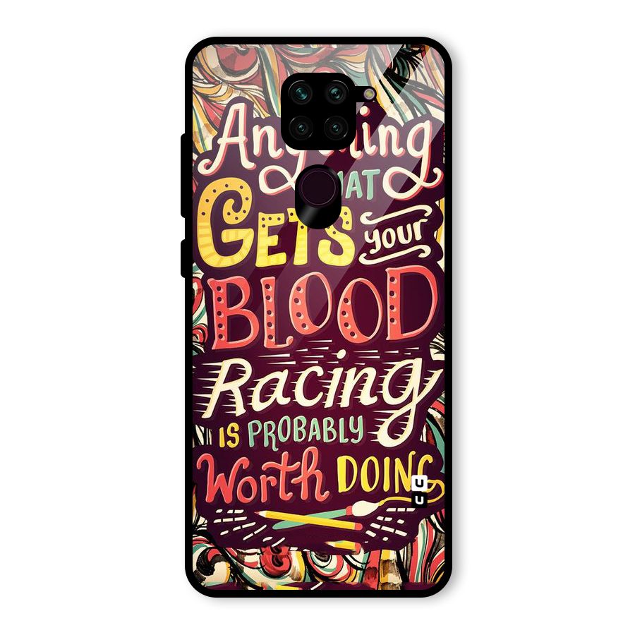 Blood Racing Glass Back Case for Redmi Note 9