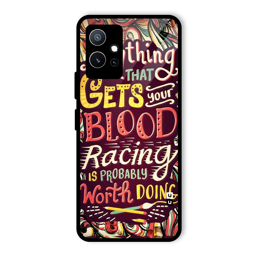 Blood Racing Glass Back Case for Vivo T1 5G