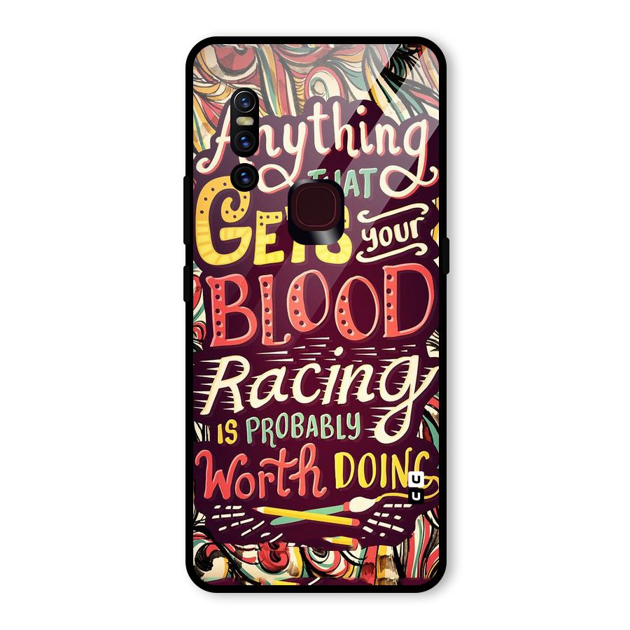 Blood Racing Glass Back Case for Vivo V15
