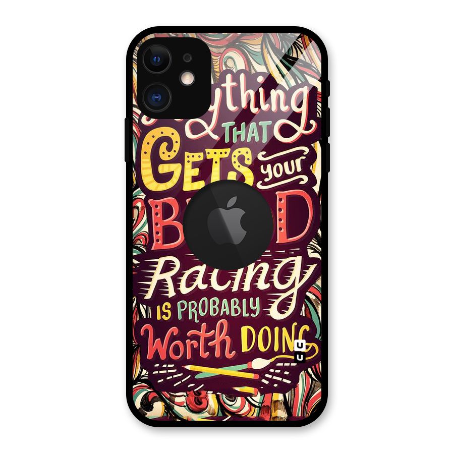 Blood Racing Glass Back Case for iPhone 11 Logo Cut