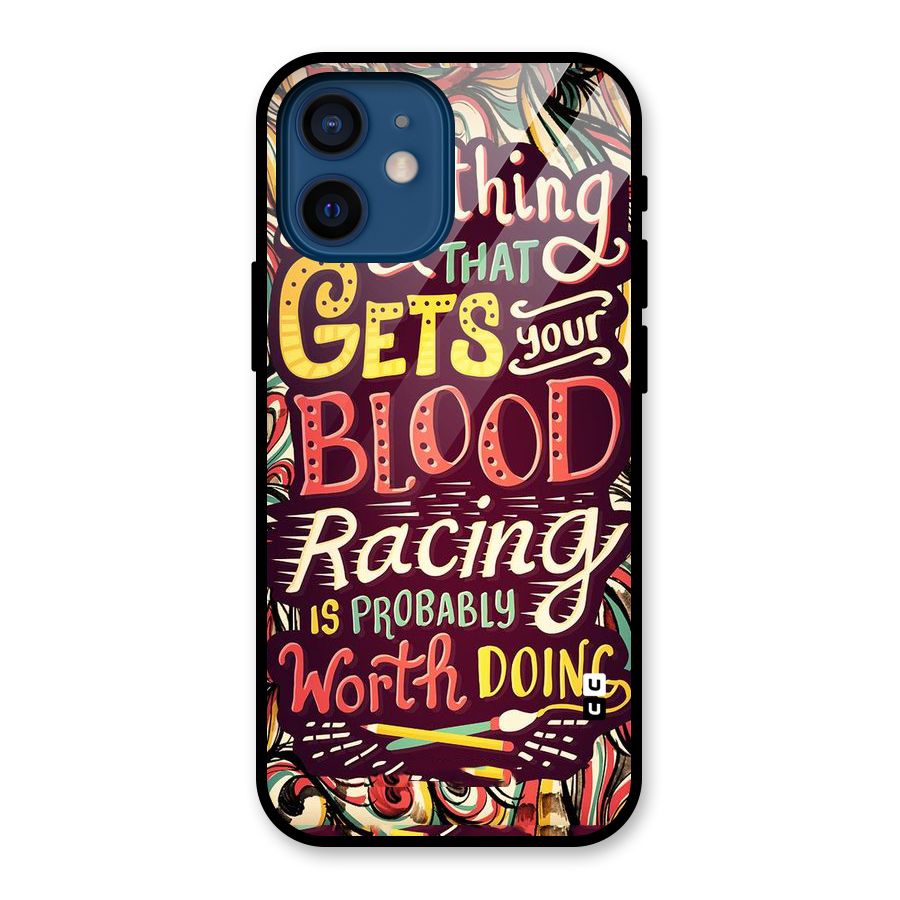 Blood Racing Glass Back Case for iPhone 12 Mini