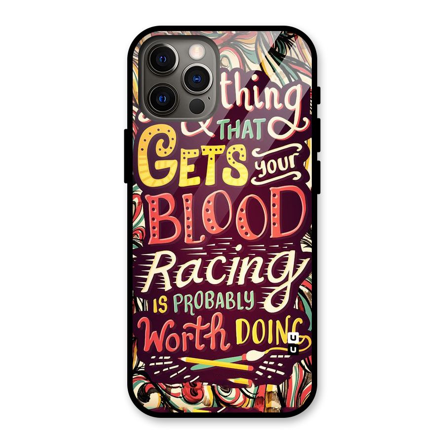 Blood Racing Glass Back Case for iPhone 12 Pro