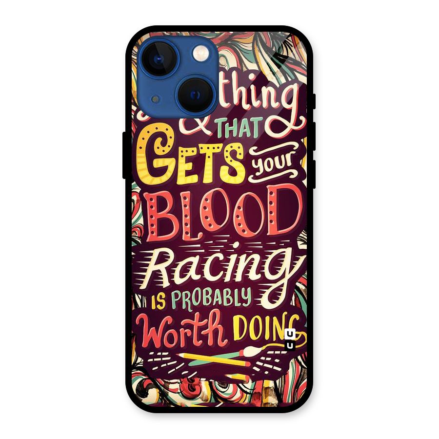 Blood Racing Glass Back Case for iPhone 13 Mini