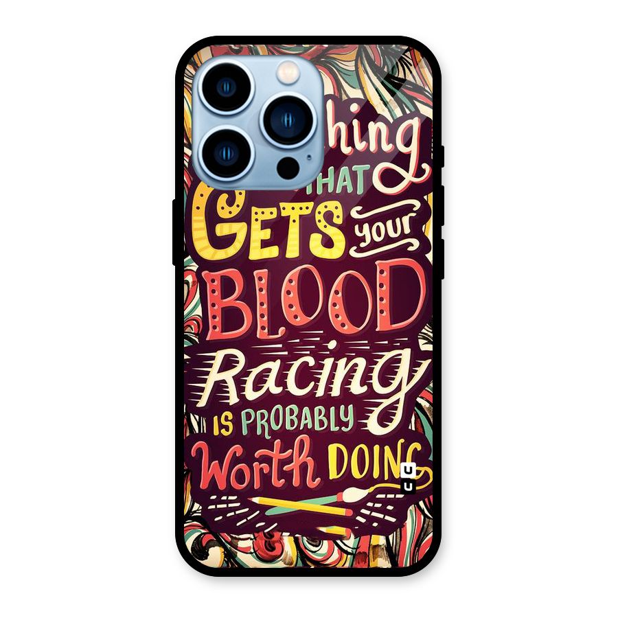 Blood Racing Glass Back Case for iPhone 13 Pro