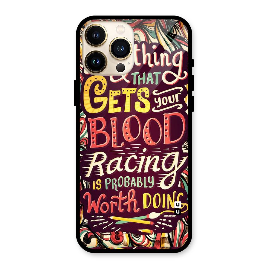 Blood Racing Glass Back Case for iPhone 13 Pro Max