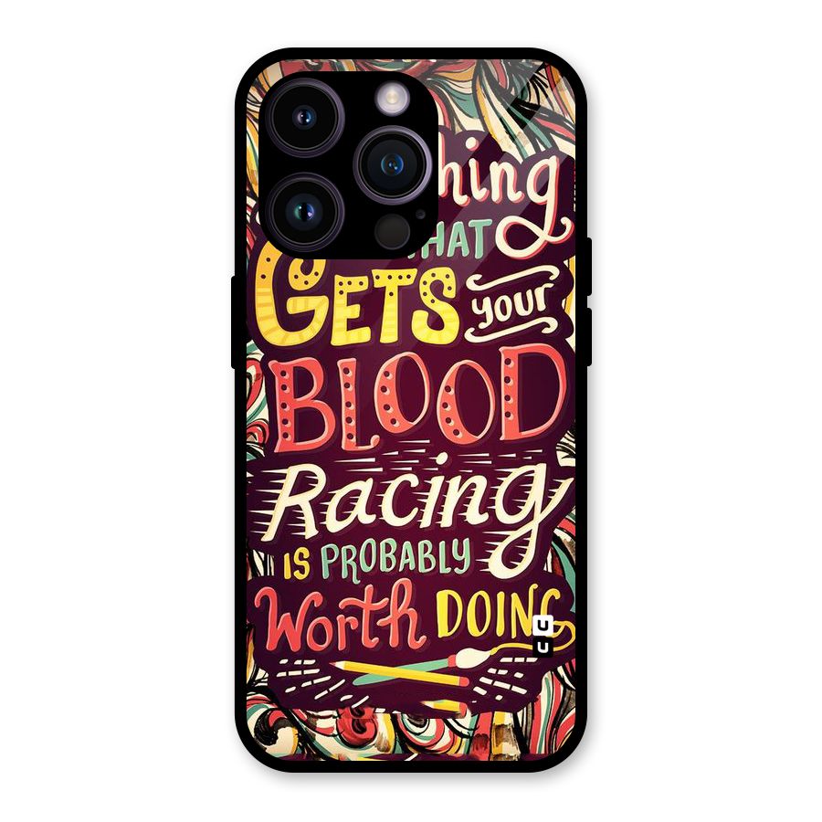 Blood Racing Glass Back Case for iPhone 14 Pro