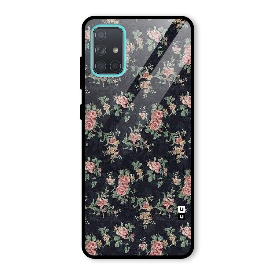 Bloom Black Glass Back Case for Galaxy A71