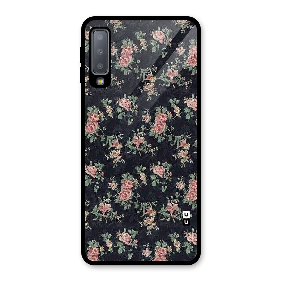 Bloom Black Glass Back Case for Galaxy A7 (2018)