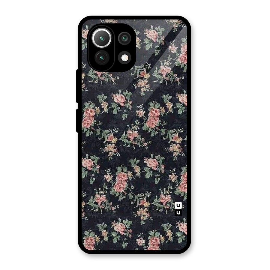 Bloom Black Glass Back Case for Mi 11 Lite