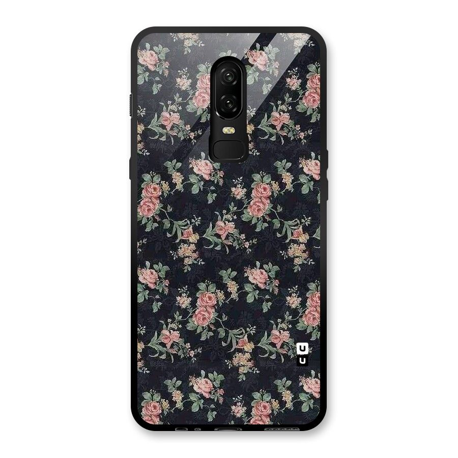 Bloom Black Glass Back Case for OnePlus 6