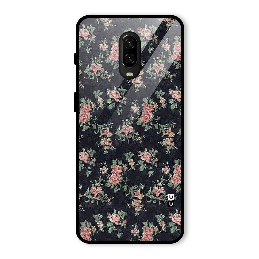 Bloom Black Glass Back Case for OnePlus 6T